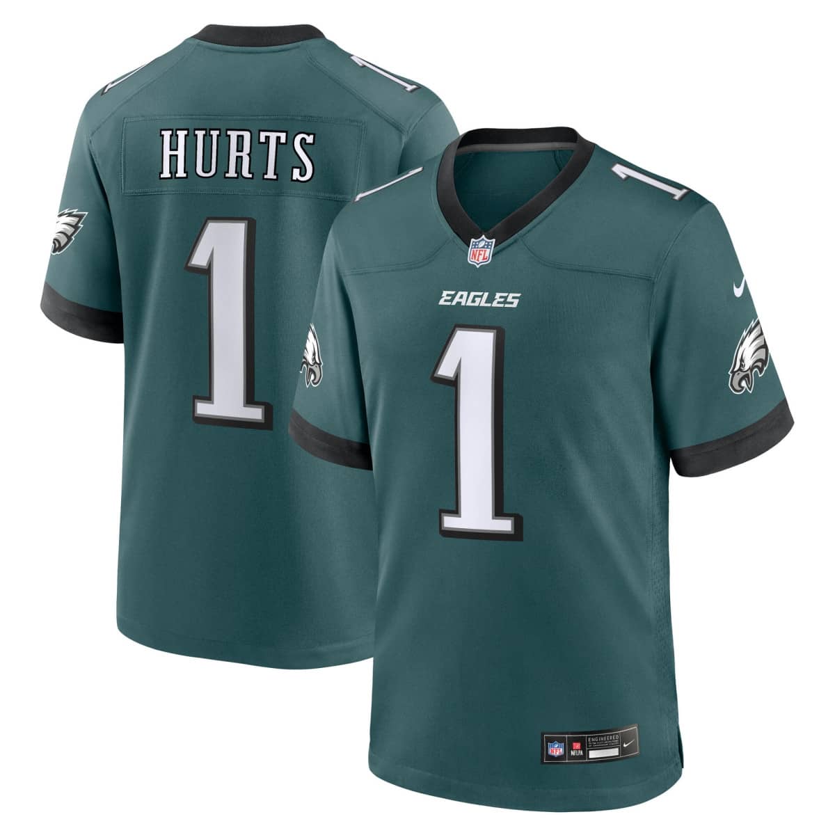 Philadelphia Eagles Nike Home Game Jersey - Sport Teal - Jalen Hurts 1