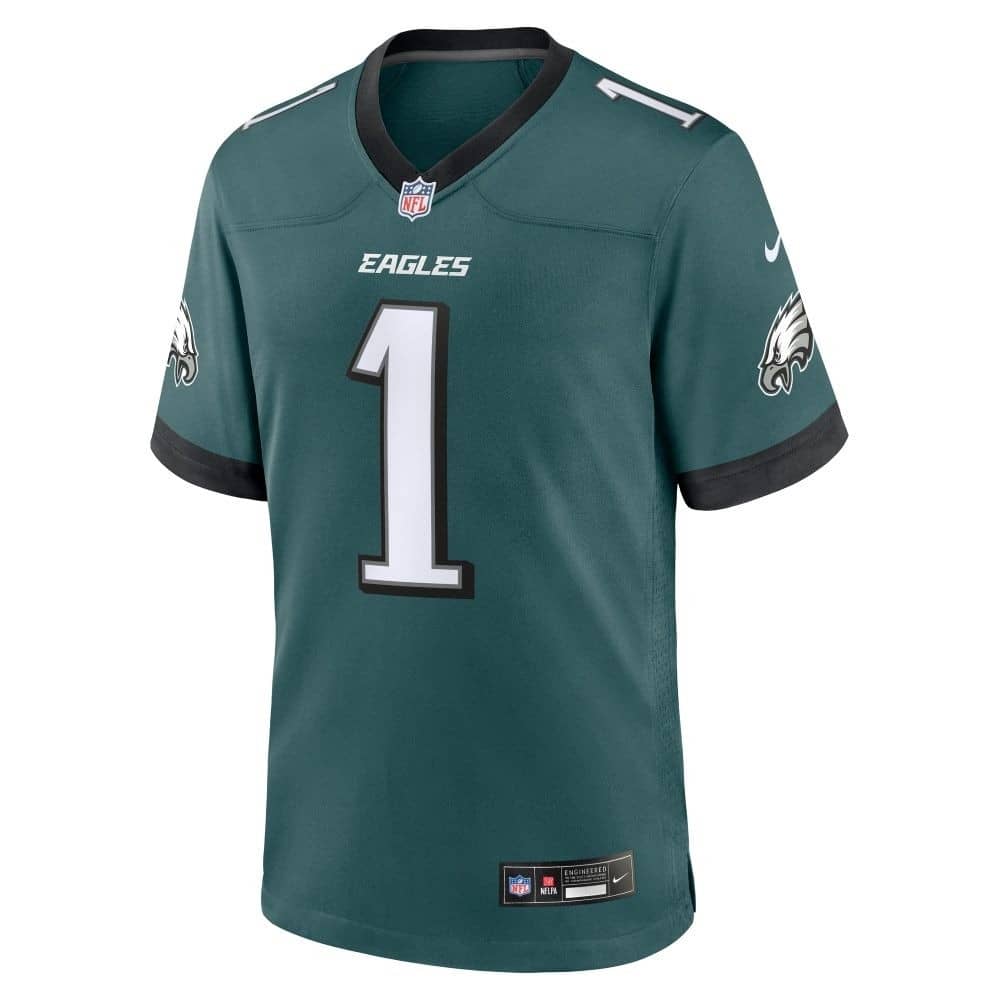 Philadelphia Eagles Nike Home Game Jersey - Sport Teal - Jalen Hurts 1