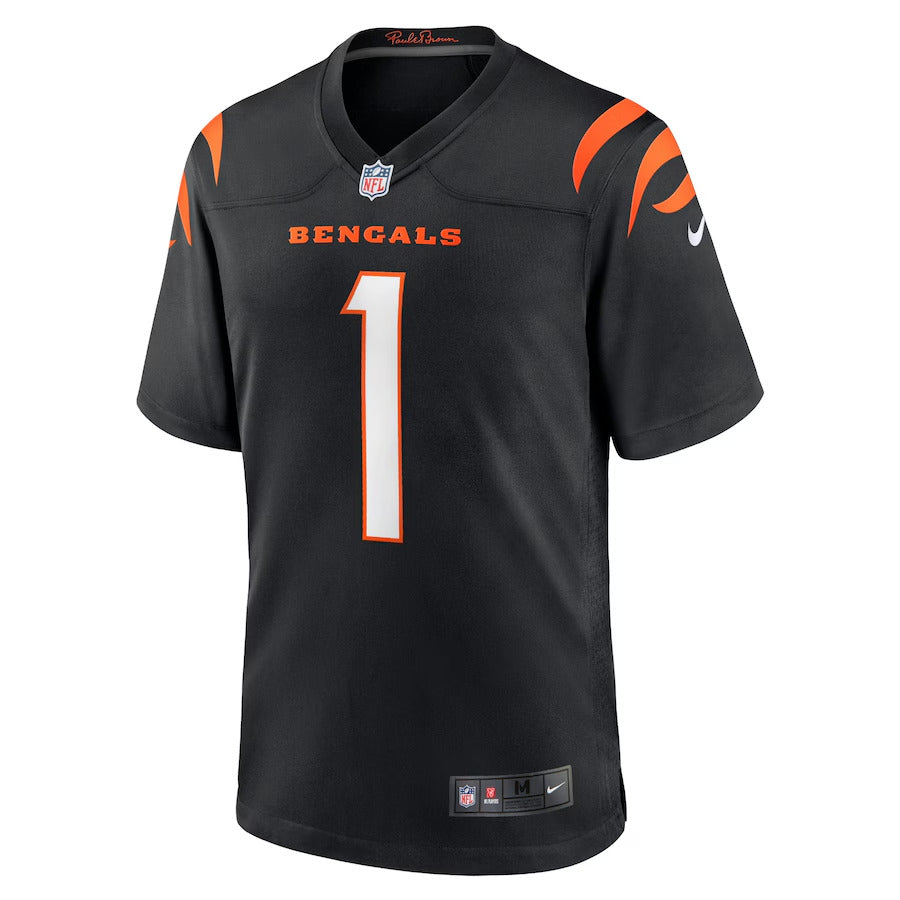 Cincinnati Bengals- Nike Game Home Jersey - Black- Ja'Marr Chase 1