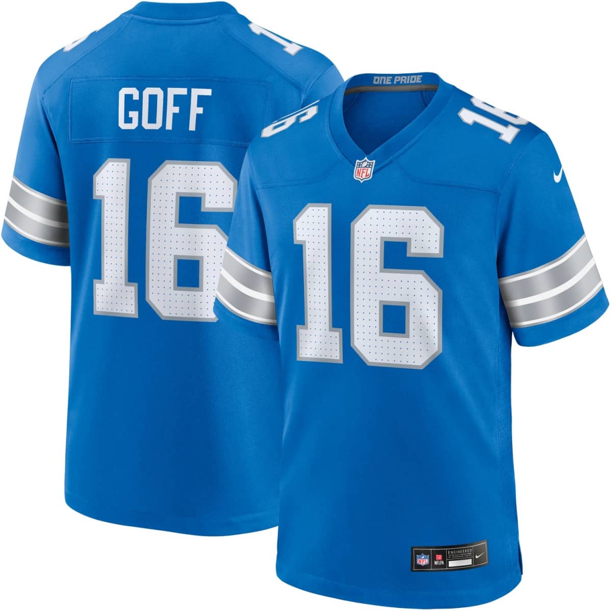 Detroit Lions- Nike Game Home Jersey - Blue Spark- Jared Goff 16