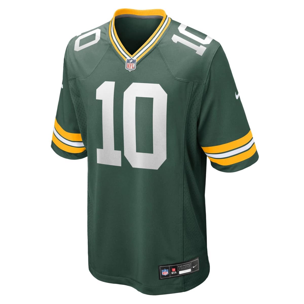 Green Bay Packers Nike Home Game - Green Gold - Jordan Love 10