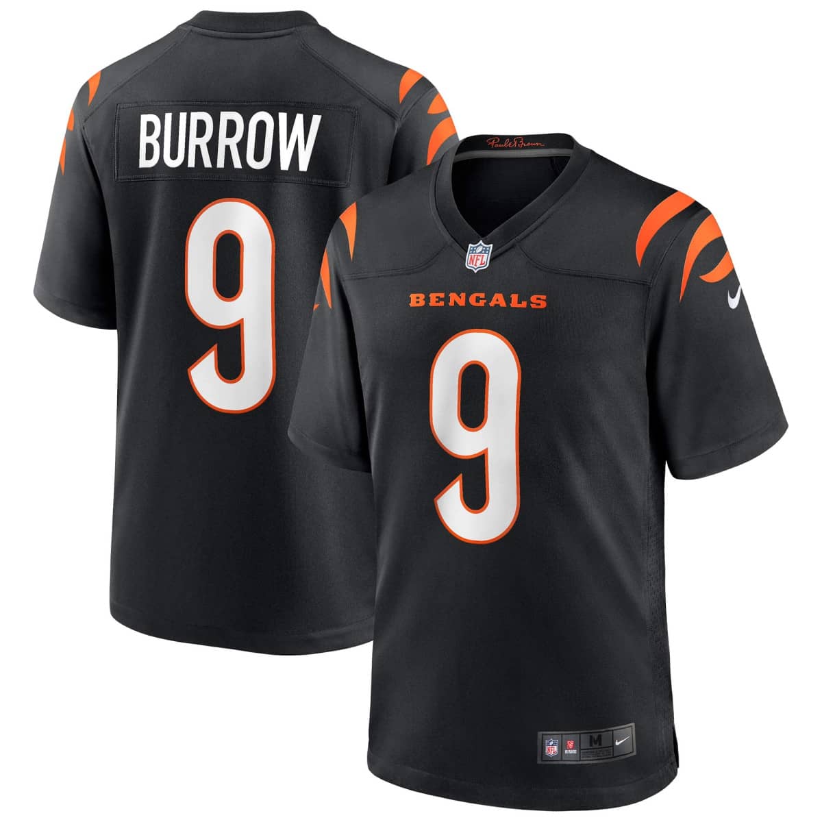 Cincinnati Bengals Nike Game Jersey Home - Black - Joe Burrow 9