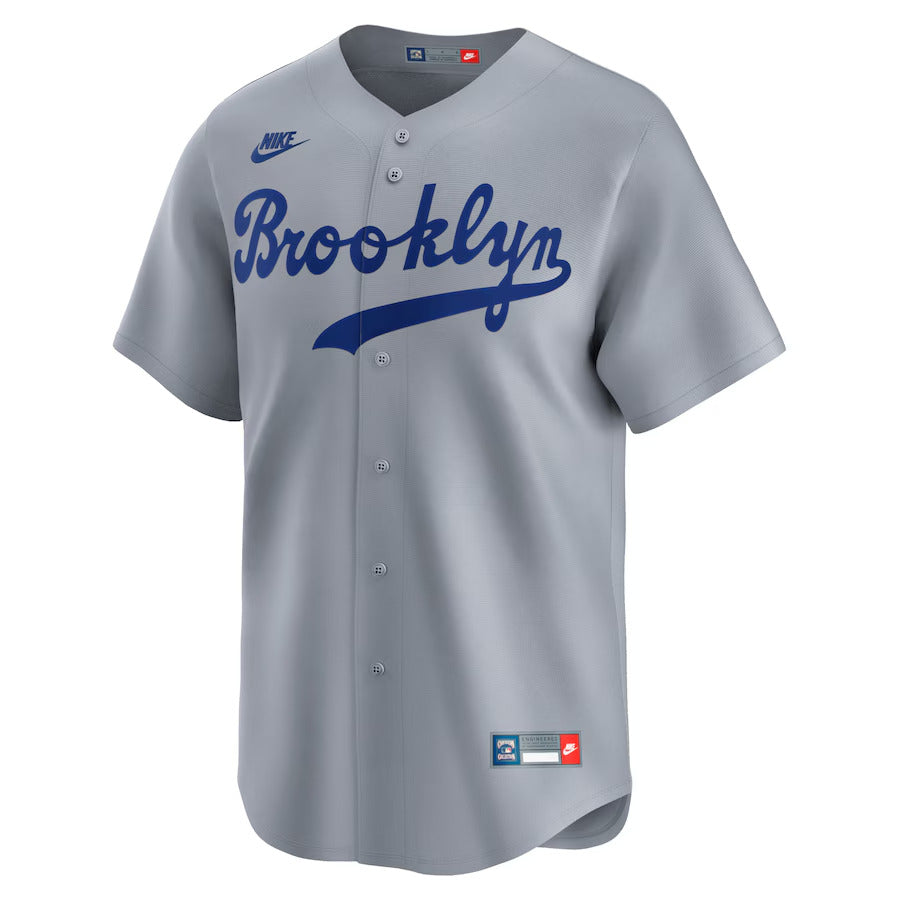 MLB Men's Cooperstown Jersey- Brooklyn Dodgers- Grey