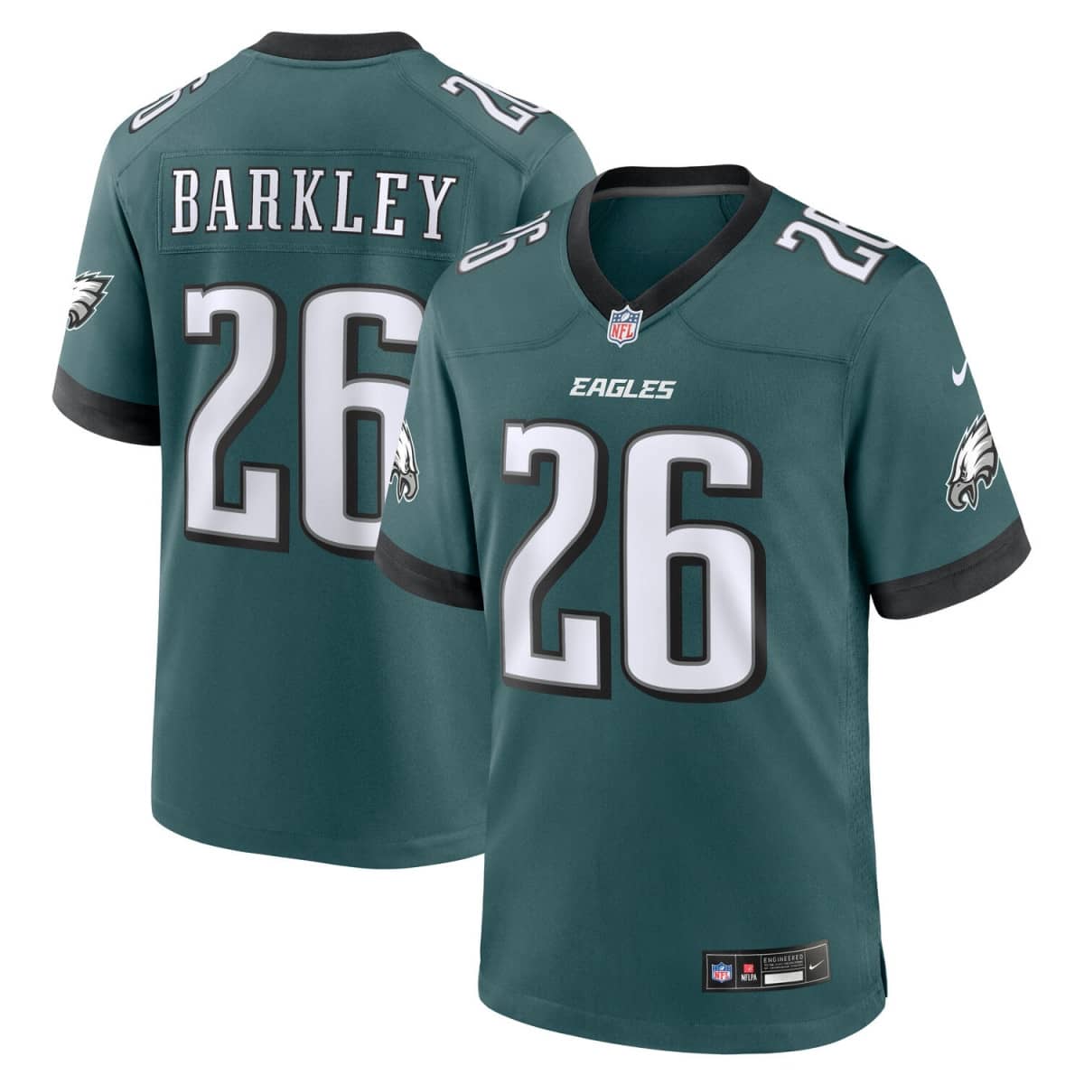 Philadelphia Eagles Nike Home Game Jersey - Sport Teal- Saquon Barkley 26