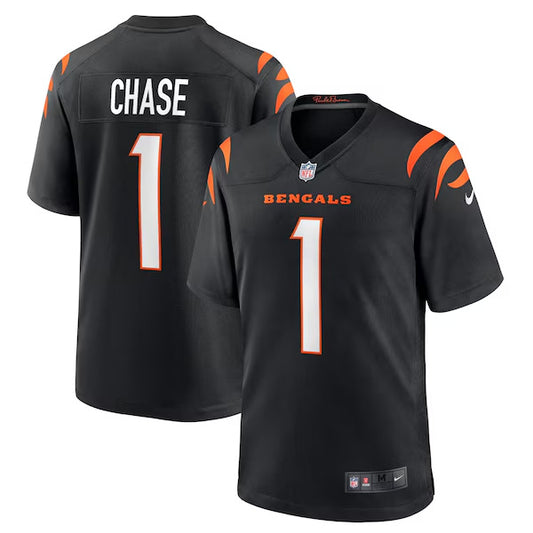 Cincinnati Bengals- Nike Game Home Jersey - Black- Ja'Marr Chase 1