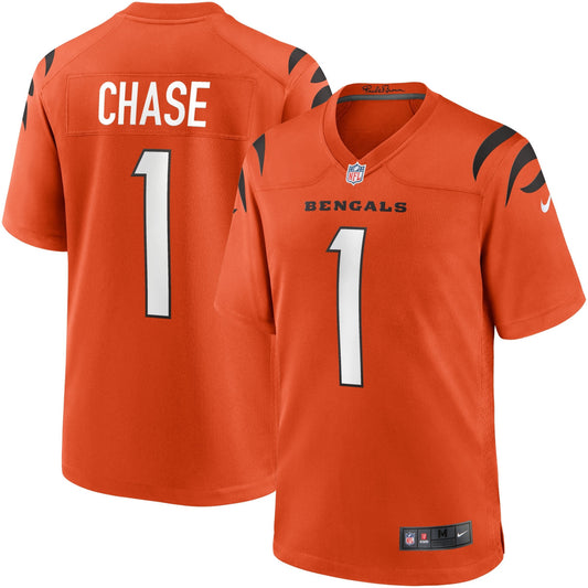 Cincinnati Bengals- Nike Game ALternate Jersey - University Orange- Ja'Marr Chase 1