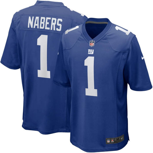 New York Giants Nike Game Jersey Home - Rush Blue - Malik Nabers 1