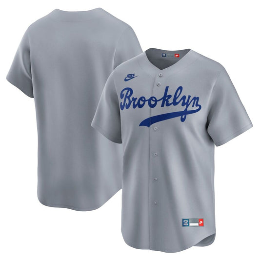 MLB Men's Cooperstown Jersey- Brooklyn Dodgers- Grey