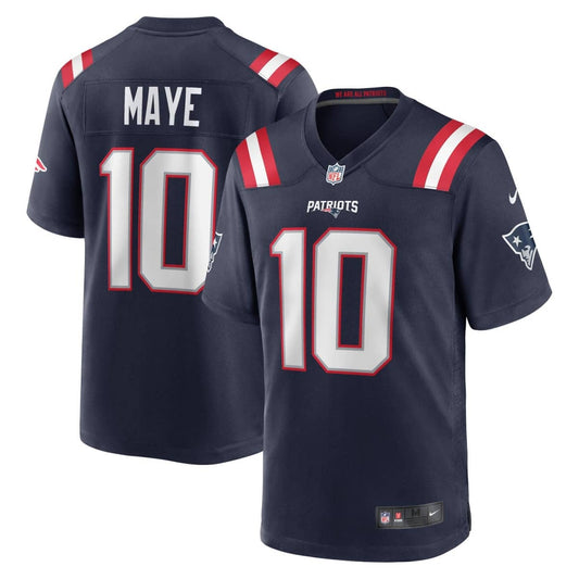 New England Patriots Nike Game Jersey Home - College Navy - Drake Maye 10